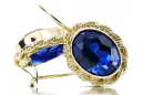 8K Gelbgold 333 Sapphire ohrringe vec007x-sp Russisch Sowjetisch UdSSR Vintage Handwerk Art Deco style